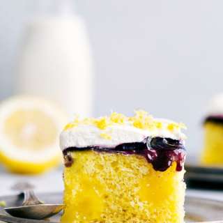 Lemon Blueberry Poke Cake