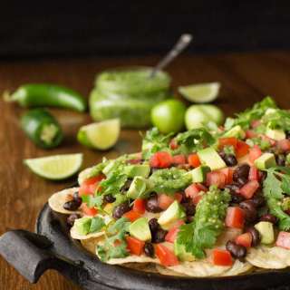 Black Bean Nachos with Salsa Verde