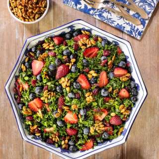 Strawberry Kale Salad with Honey Lemon Dressing