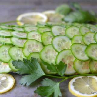 Poached Salmon with Cucumber Scales
