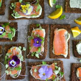 Nordic Open Faced Smoked Salmon Sandwiches