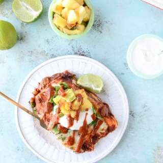 Roasted Pork and Caramelized Pineapple Enchiladas