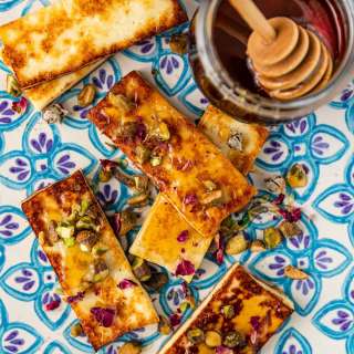 Pan Fried Halloumi with Honey