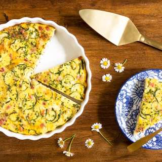 Southwestern Zucchini Ham Crustless Quiche