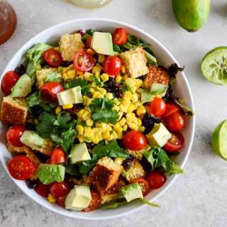 Black Bean + Cornbread Panzanella Salad