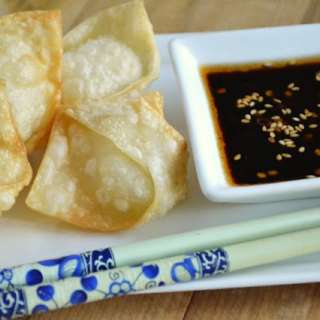 Crispy Goat Cheese Wontons with Chili Dipping Sauce