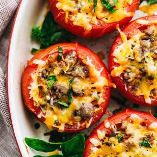 Cheesy Stuffed Tomatoes with Sausage