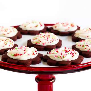 Chocolate Shortbread Cookies with Almond Buttercream