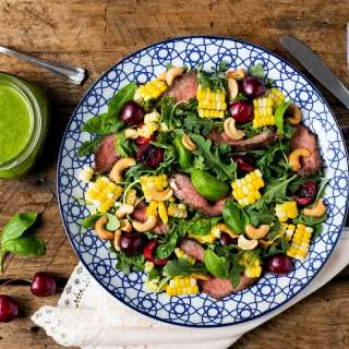 Grilled Steak and Sweet Cherry Salad