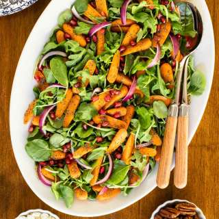 Roasted Carrot Salad with Honey Cider Dressing