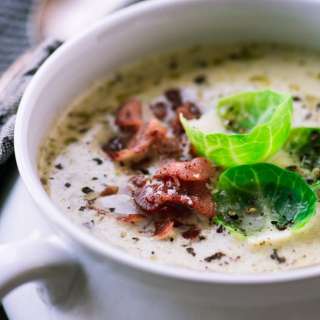 Creamy Brussels Sprout and Bacon Soup