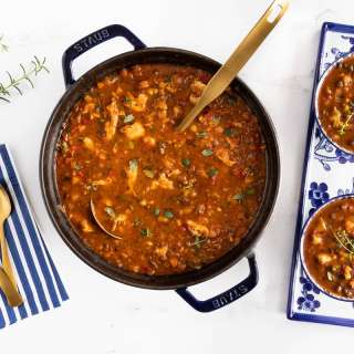 French Lentil Soup (Vegetarian or with Chicken)