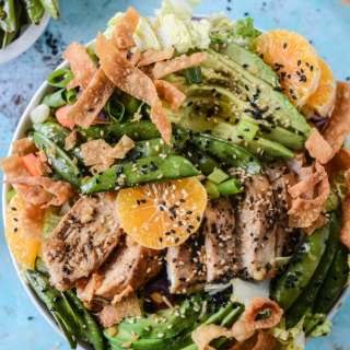 Honey Sesame Chicken Salad with Sesame Garlic Vinaigrette