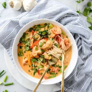 Thai Coconut Curry Shrimp Noodle Bowls