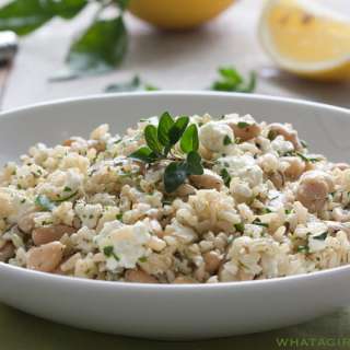 Mediterranean Cold Rice Salad With Herbs And Feta
