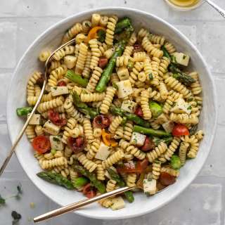 Asparagus Pasta Salad with Honey Mustard Dressing