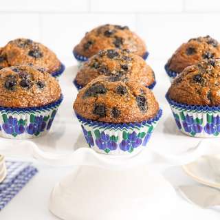 Honey-Glazed Blueberry Bran Muffins