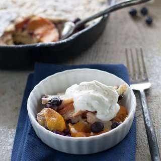 Rustic Peach And Blueberry Clafoutis
