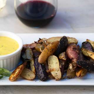 Roasted Fingerling Potatoes with Shallots & Herbs de Provence and Tarragon Aioli
