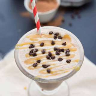 Salted caramel and chocolate chip milkshake