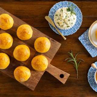 No Knead Sweet Potato Rolls (with Herb Butter)
