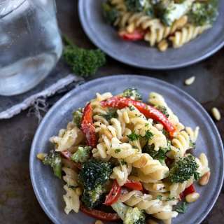 Goat Cheese Pasta, Broccoli, and Pine Nuts