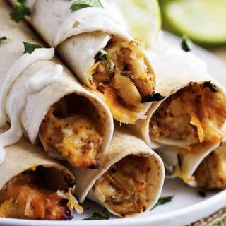 Baked Honey Lime Chicken Taquitos