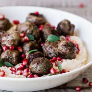 Spiced Lamb Meatballs with Hummus