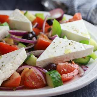 Greek Salad with Feta and Fresh Herbs