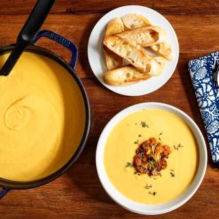 Golden Roasted Chickpea Cauliflower Soup