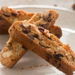 Biscotti with Chocolate Chips, Cherries, and Almonds