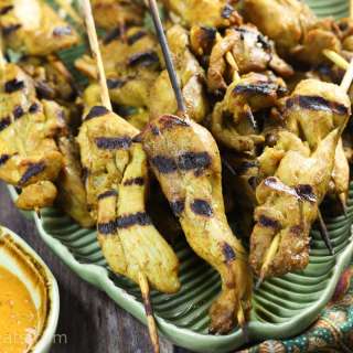 Thai Satay Chicken with Peanut (or Cashew) Sauce.