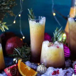 Tequila Christmas Sunrise with Homemade Grenadine