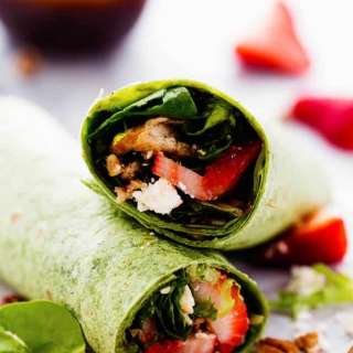 Strawberry Balsamic Chicken Salad Wrap