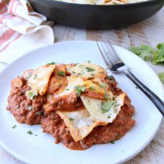 Skillet Sriracha Beef Enchiladas