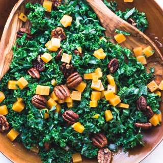 Kale and Butternut Salad with Maple Spiced Pecans