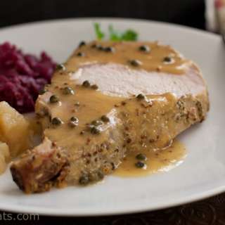 Rack Of Pork With Green Peppercorn Sauce