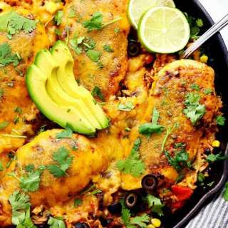 Cheesy Fiesta Chicken and Rice Skillet