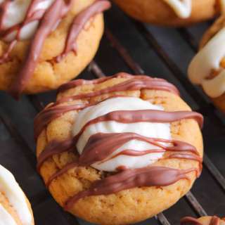 Pumpkin Cream Cheese Thumbprint Cookies