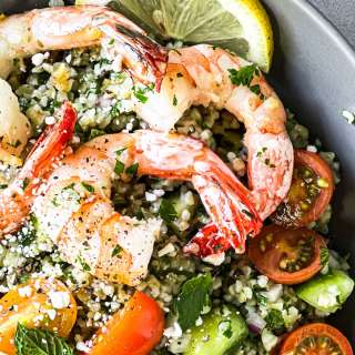 Tabbouleh Bowls with Shrimp