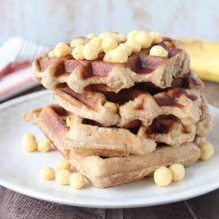 Crispy Peanut Butter Banana Gluten Free Waffles