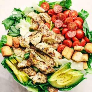 Grilled Chicken Caesar Avocado Salad