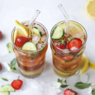 Sparkling Rosé Pimms Cups