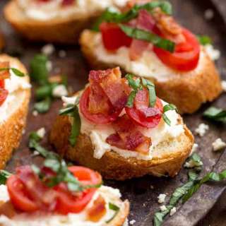Creamy Feta and Bacon Bruschetta