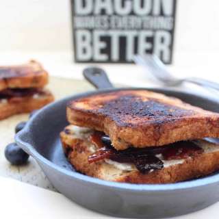 Candied Bacon Goat Cheese Blueberry Grilled Cheese
