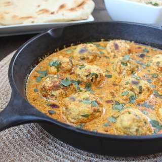Chicken Curry Meatballs with Coconut Vindaloo Sauce