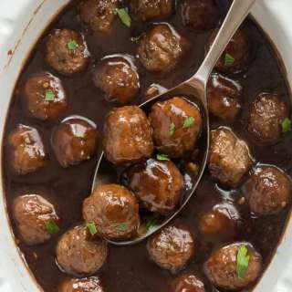 Slow Cooker Cranberry Balsamic Meatballs