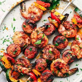 Cajun Shrimp and Sausage Veggie Skewers