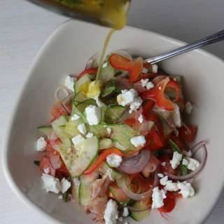 Cucumber Prosciutto Greek Salad