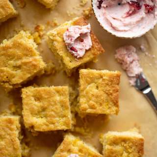 Brown Butter Cornbread with Cranberry Butter